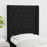 Testiera ad Orecchio-Testata con Orecchie Nera 83x16x118/128 cm in Tessuto 185907