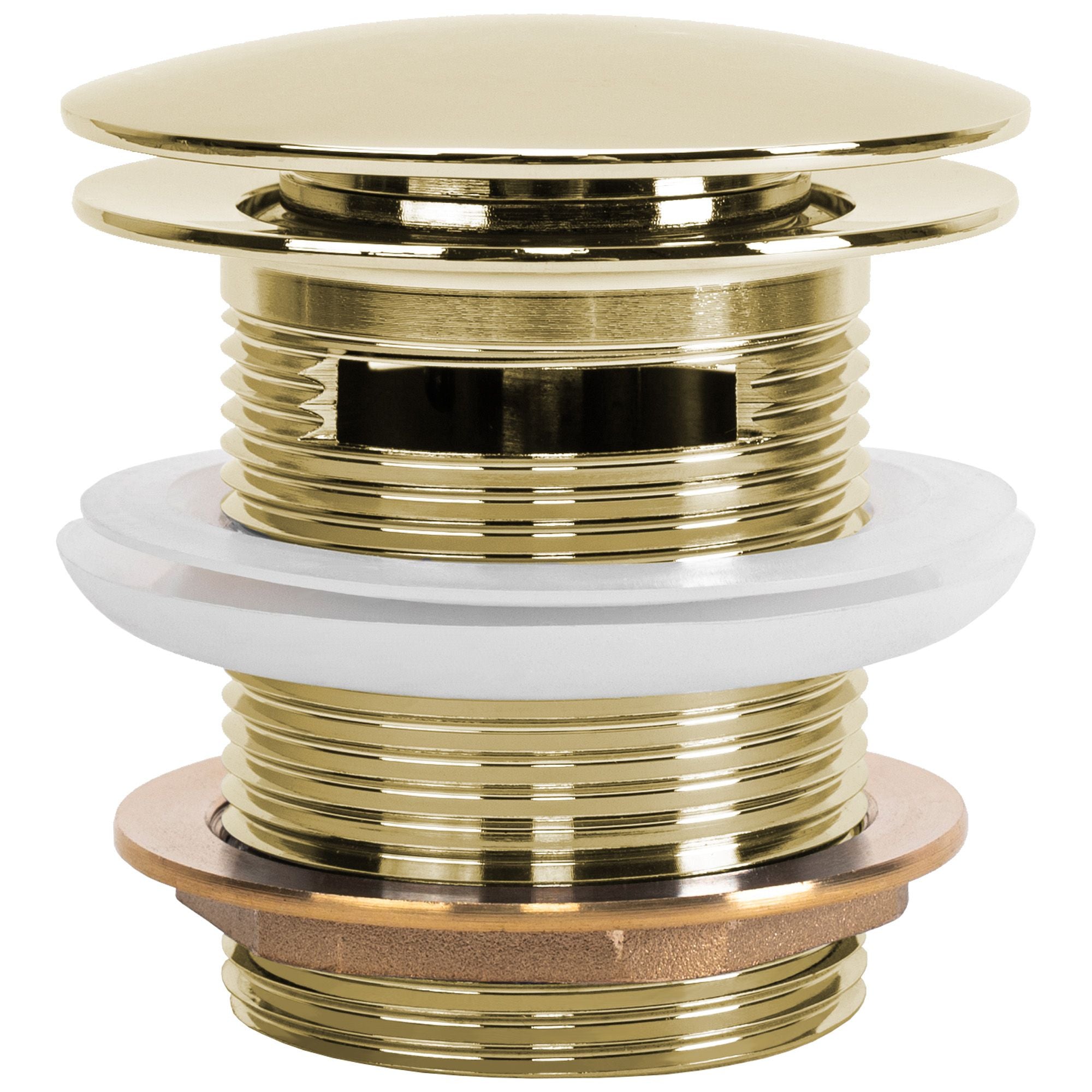 Tappo Vasca Senza Troppo Pieno Click-clack Rea Gold 6cm