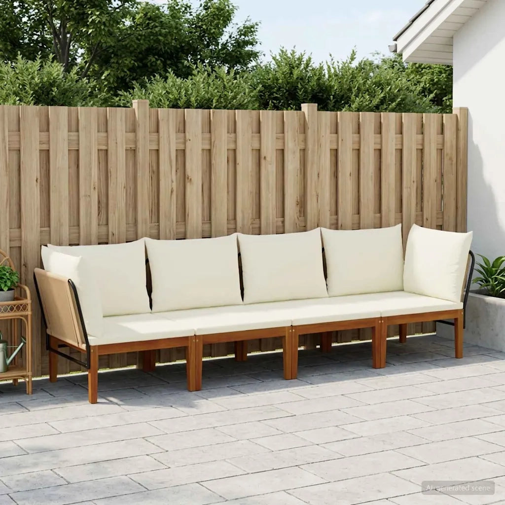 4 pcs Legno massiccio di acacia e corda Naturale 3407775