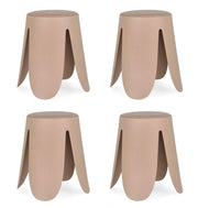 Set 4 Sgabelli  Ø37x47 cm in Similpelle Imogen Avorio