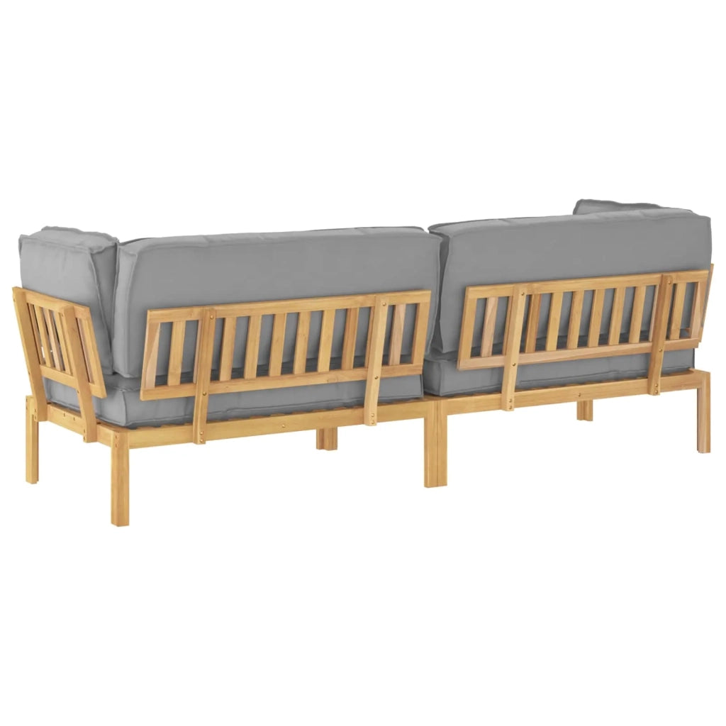 Set di divani con cuscino 2 pcs Grigio Legno di Acacia Massello 3418355