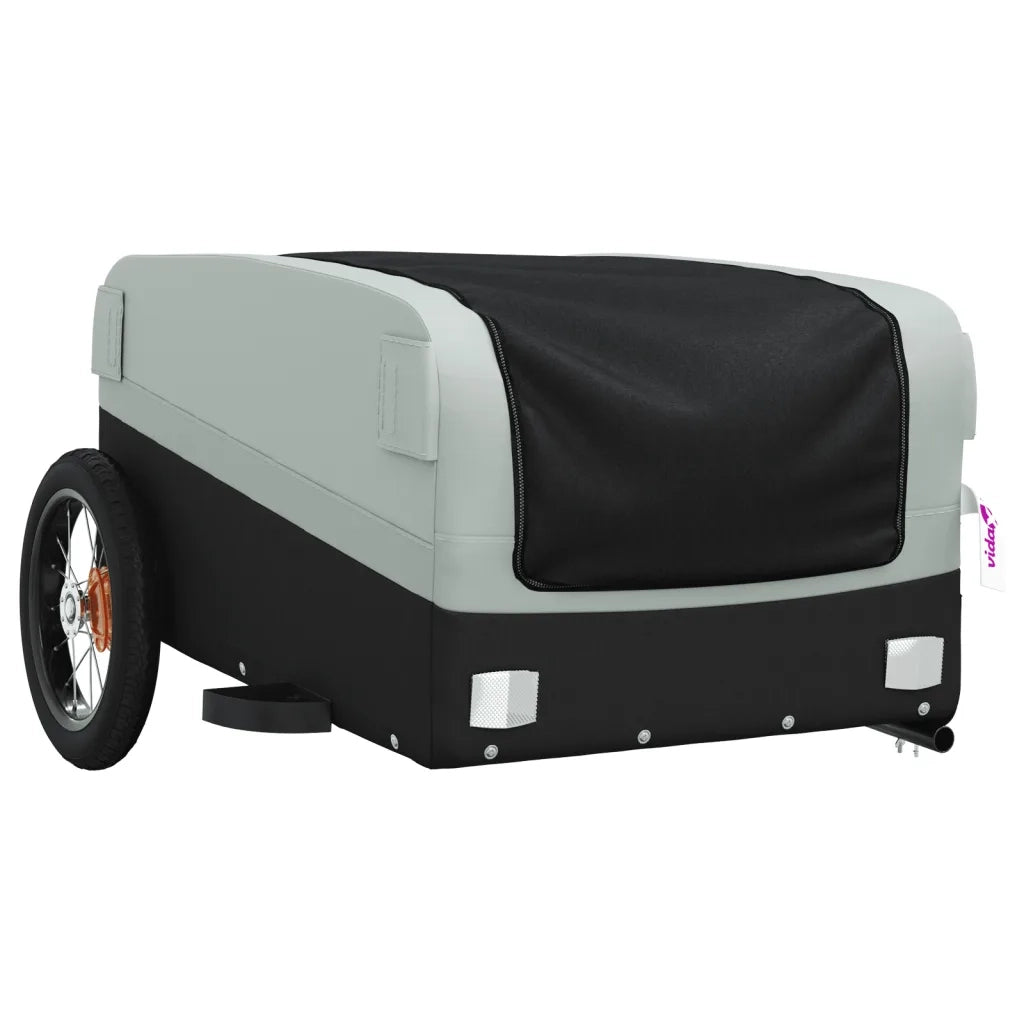 Rimorchio da Bici Nero e Grigio 30 kg in Ferro 94035