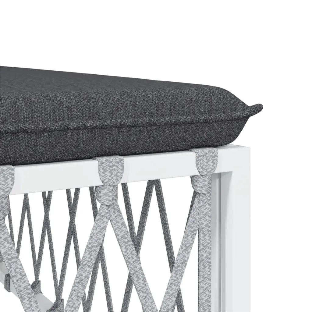 Set Salotto da Giardino 5 pz con Cuscini in Acciaio Bianco 3186856