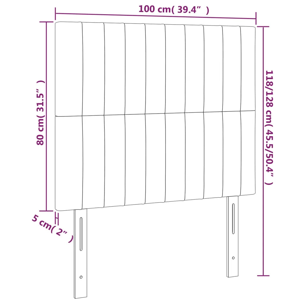 Testiera-Testata Decorativa Grigio Scuro 100x5x118/128 cm Velluto 469995
