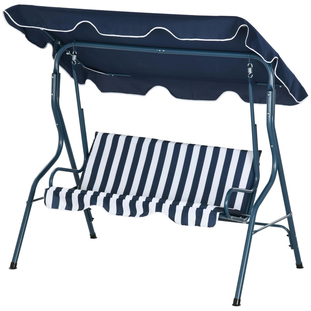 Dondolo da Esterno con Tettoia Regolabile ¨C zephmum ¨C Grigio 170x110x153 cm
