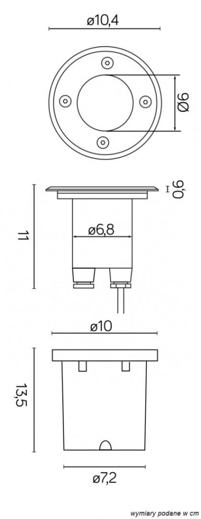 Faretto calpestabile tondo 11cm GU10 inox IP67 SU-MA