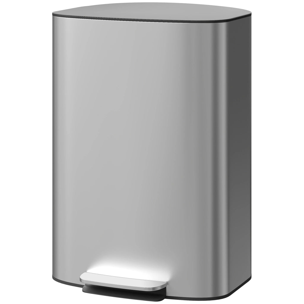 Pattumiera a Pedale ¨C zephmum ¨C 50L Grigio Acciaio Inox