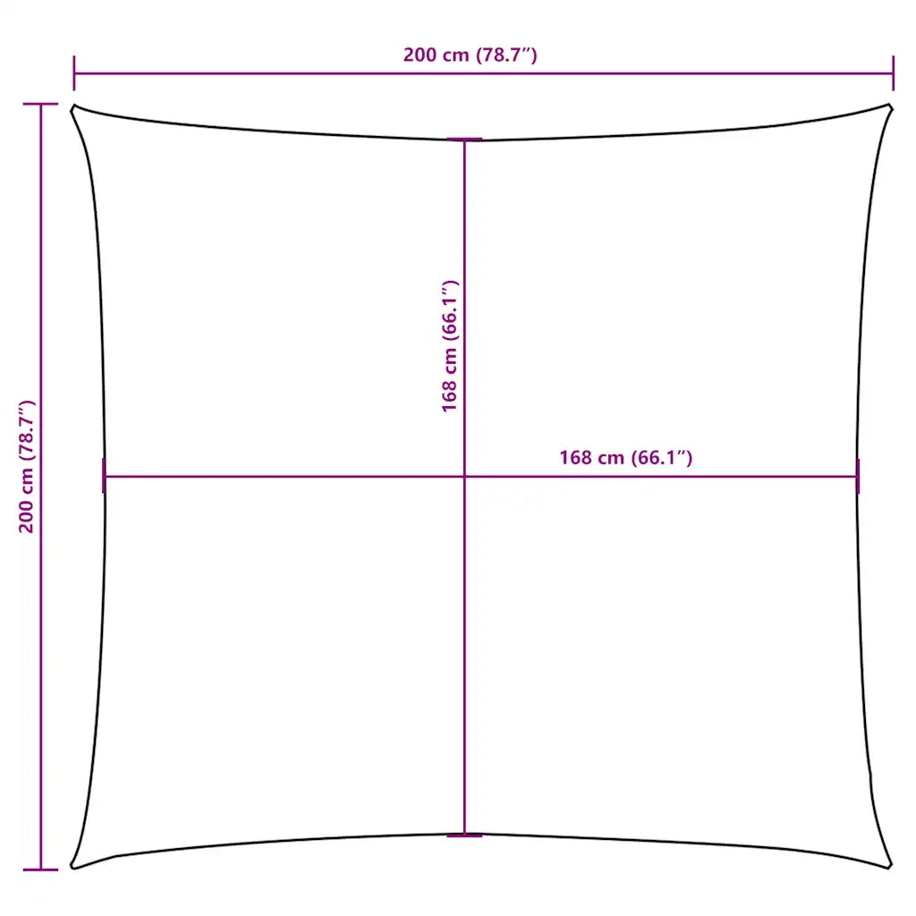 Vela Parasole | Telo Ombra | Vela da ombra in Tela Oxford Quadrata 2x2 m Nera