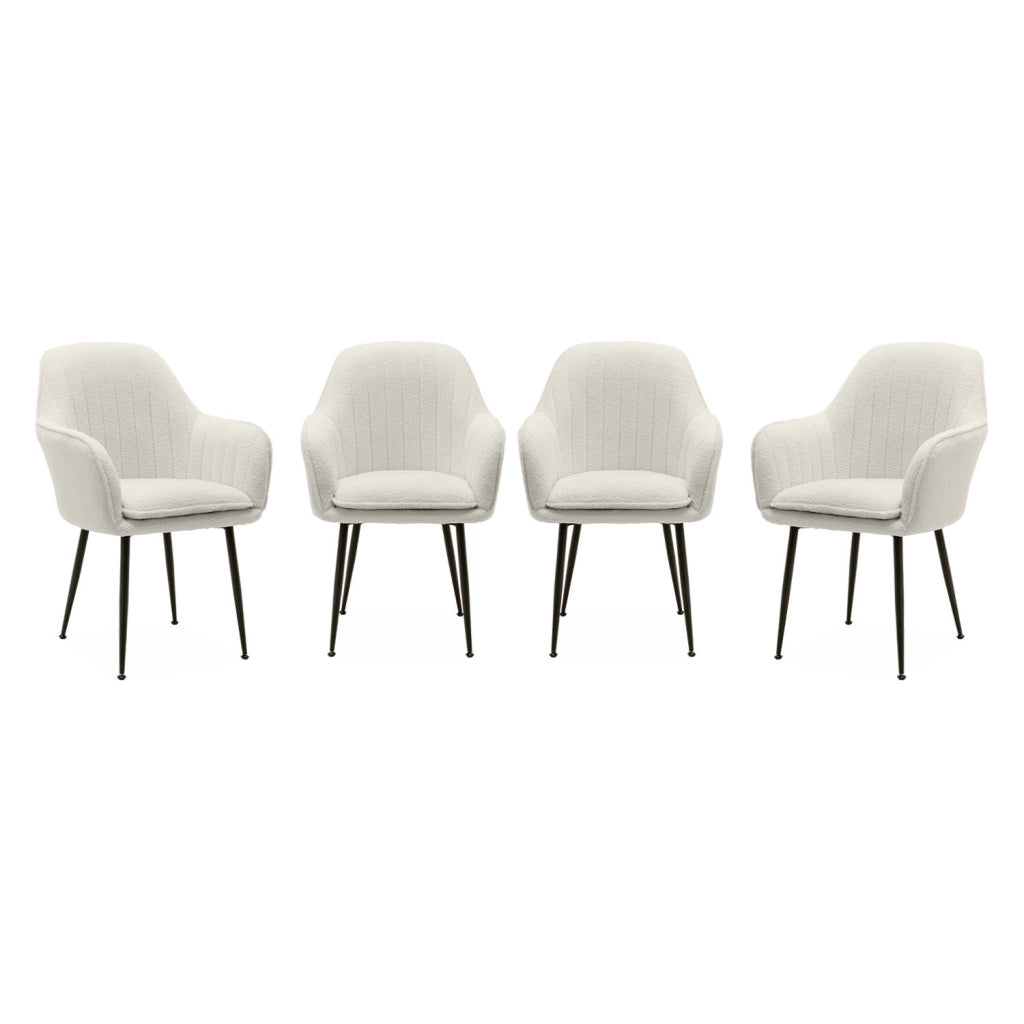 Set di 4 poltrone bouclette con gambe in metallo | sweeek