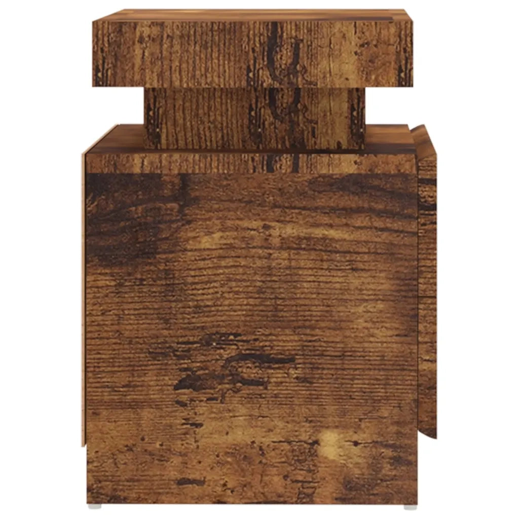 Comodino | Armadio da Notte | Mobiletto da notte Rovere Fumo 45x35x52 cm in Legno Multistrato