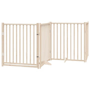 Cancelletto di sicurezza per cani con 4 pannelli in legno massello di abete marrone 02_0023306