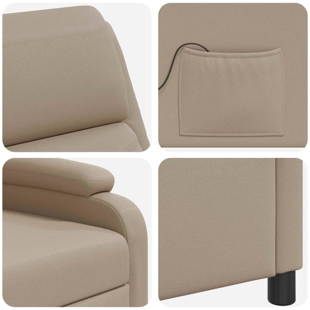 Divano Sedia-Poltrona Massaggiante Cappuccino Similpelle 612348