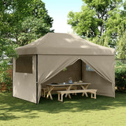 Tendone per Feste Pieghevole Pop-Up con 4 Pareti Tortora 4005026