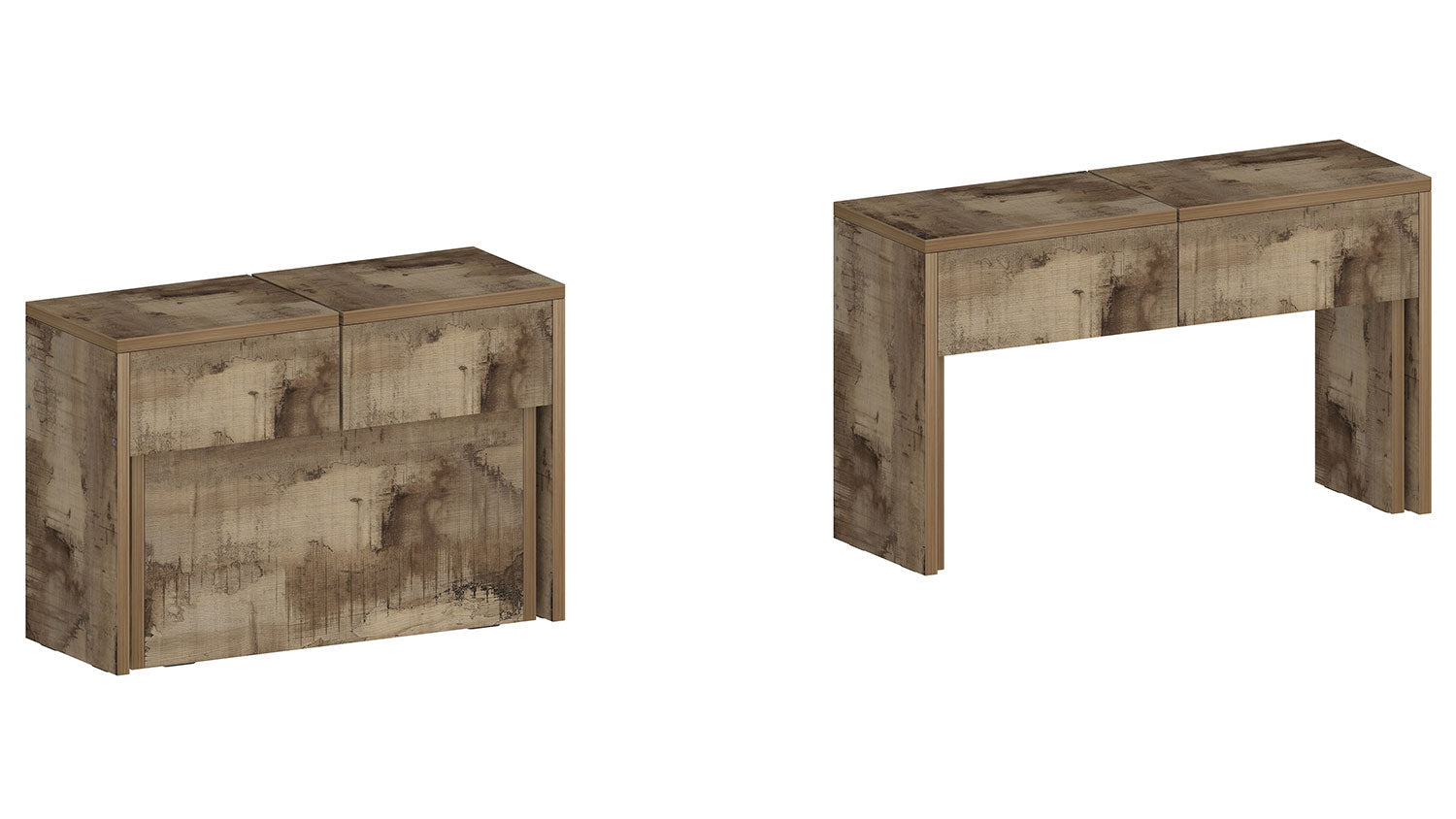 Set 2 Panche Allungabili 66/290x25x45 cm Pratika Singola A e B Acero Pereira