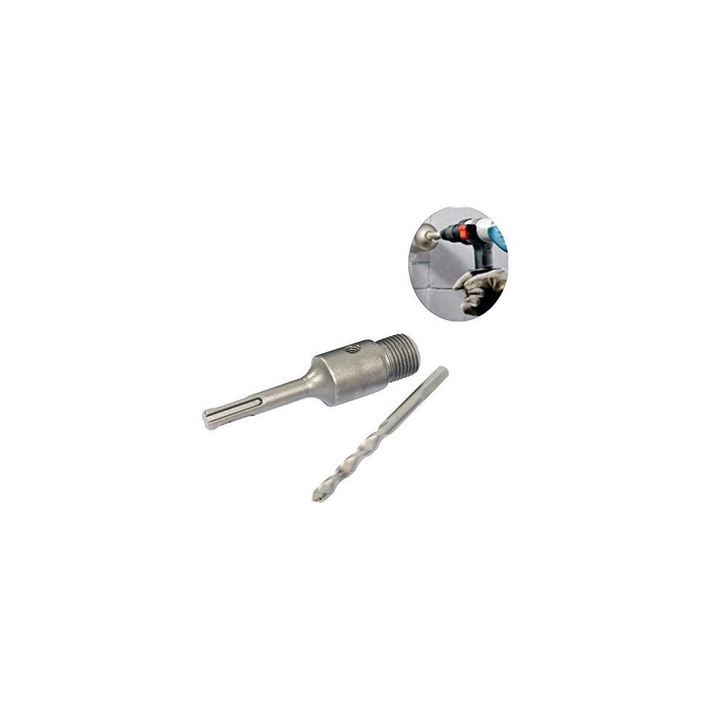 Trade Shop - Fresa Carotatrice A Tazza Per Muro Da 30mm A 130mm + Asta Da 11 Cm Sds Plus -