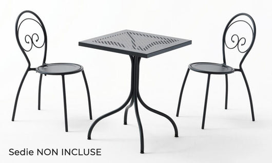 Tavolo da Giardino 60x60 cm in Acciaio RD Italia Bistro Rete Antracite