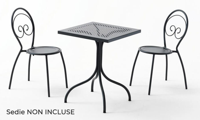 Tavolo da Giardino 60x60 cm in Acciaio RD Italia Bistro Rete Antracite