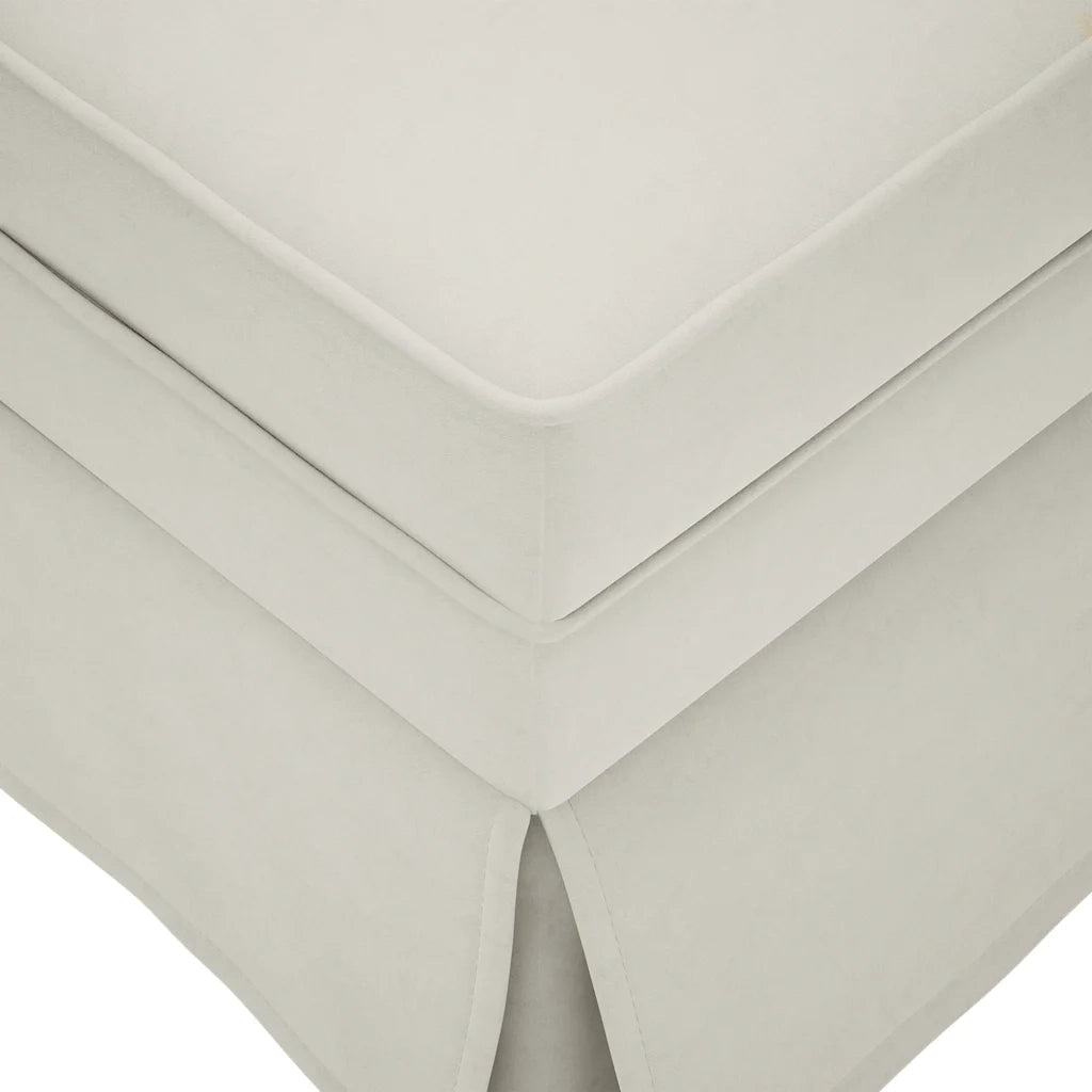 Sdraio con Capezzale e Bracciolo Destro in Velluto Crema 4009789
