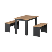 Vicco Set di tavoli da pranzo Antracite/quercia dorata 112 x 73.6 cm con 2 panche