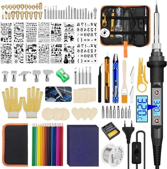 Set di Saldatura 80W - Temperatura Regolabile - 112pz - Kit di Attrezzature Creative