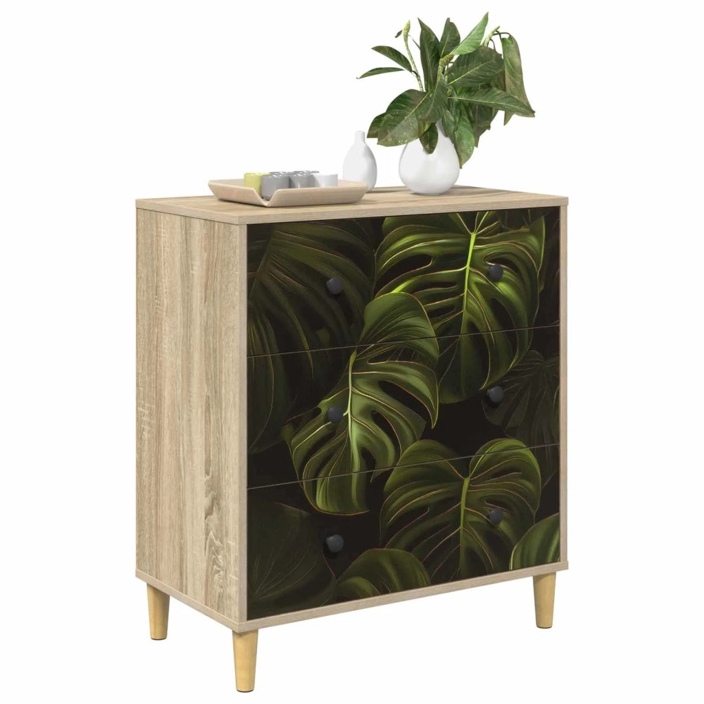 Cassettiera ELBURG Stampa foglia di palma 66 x 36,5 x 75 cm 8007353