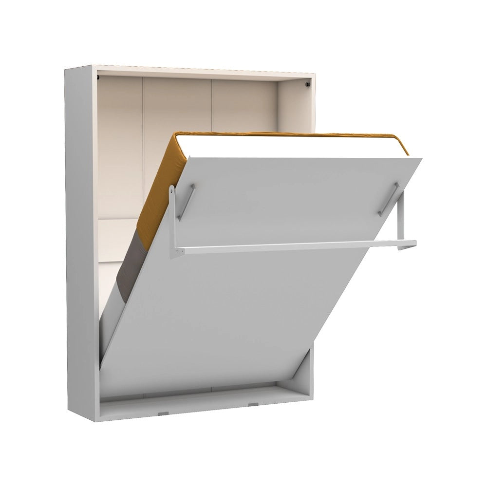 Letto matrimoniale a scomparsa Loft bianco 152x44x208H - rete in legno