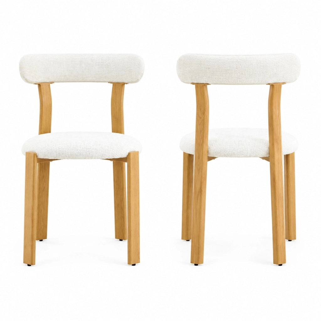 Sedia bianca in ciniglia con schienale ergonomico imbottito