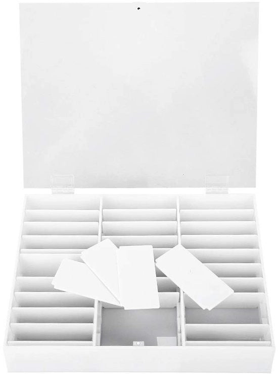 Contenitore di decorazione sostenibile - Scatola di archiviazione con inserti - Contenitore per manicure - Pietre/Perle - Leggero - Facile da pulire
