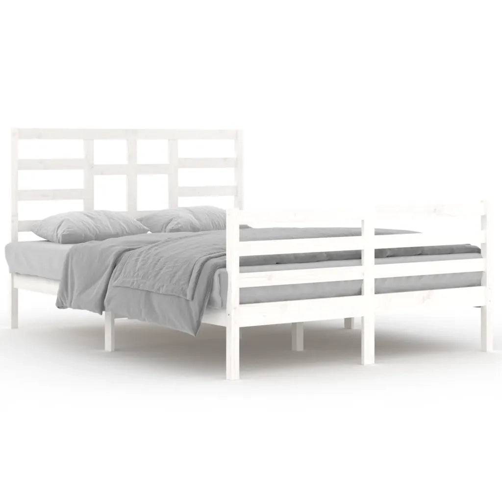 Giroletto-Struttura Letto Bianco in Legno Massello 140x200 cm 206501