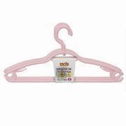 Trade Shop - Set 3 Pz Grucce In Plastica Stampelle Appendi Abiti Pantaloni Giacche Rosa 79333 -