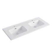 LINPH Consolle con doppia vasca centrale cm 121 Bianco lucido