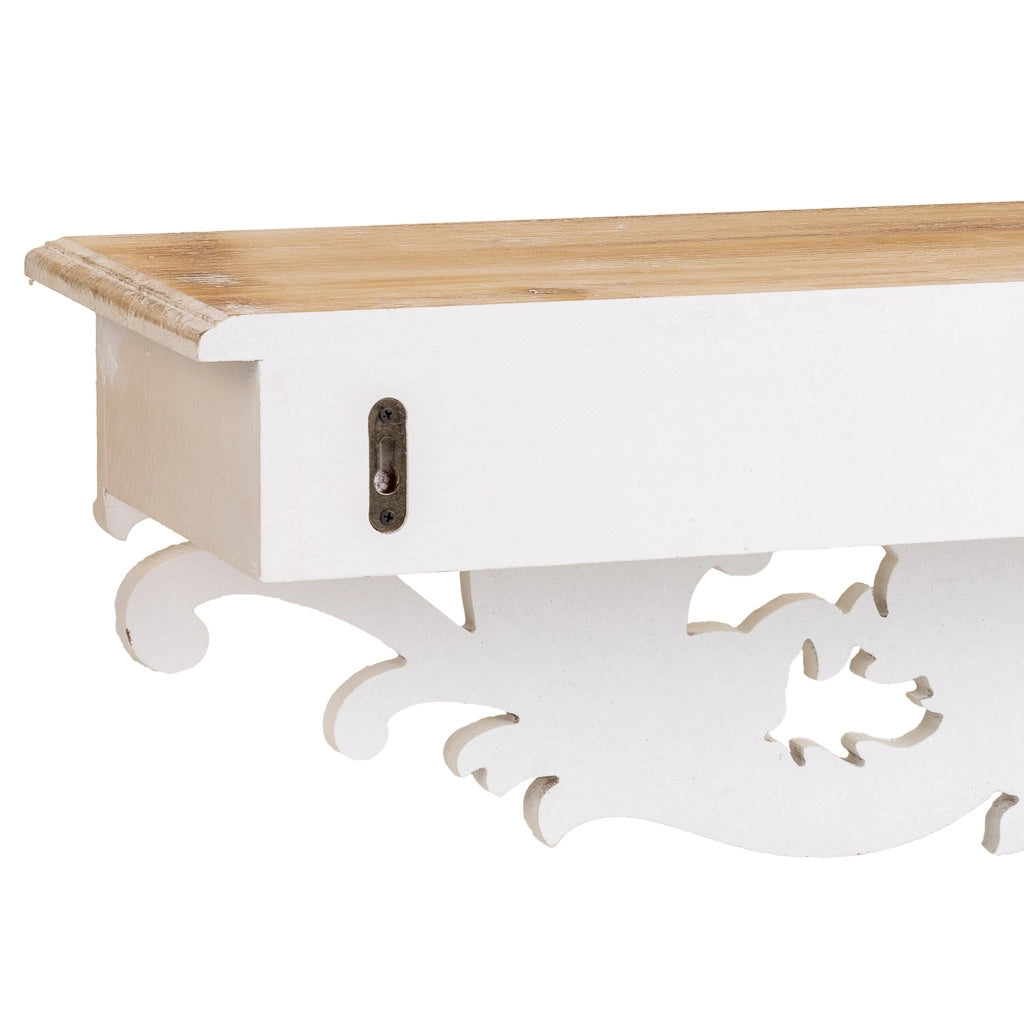 Mensola in legno bianco 78x20x23h cm