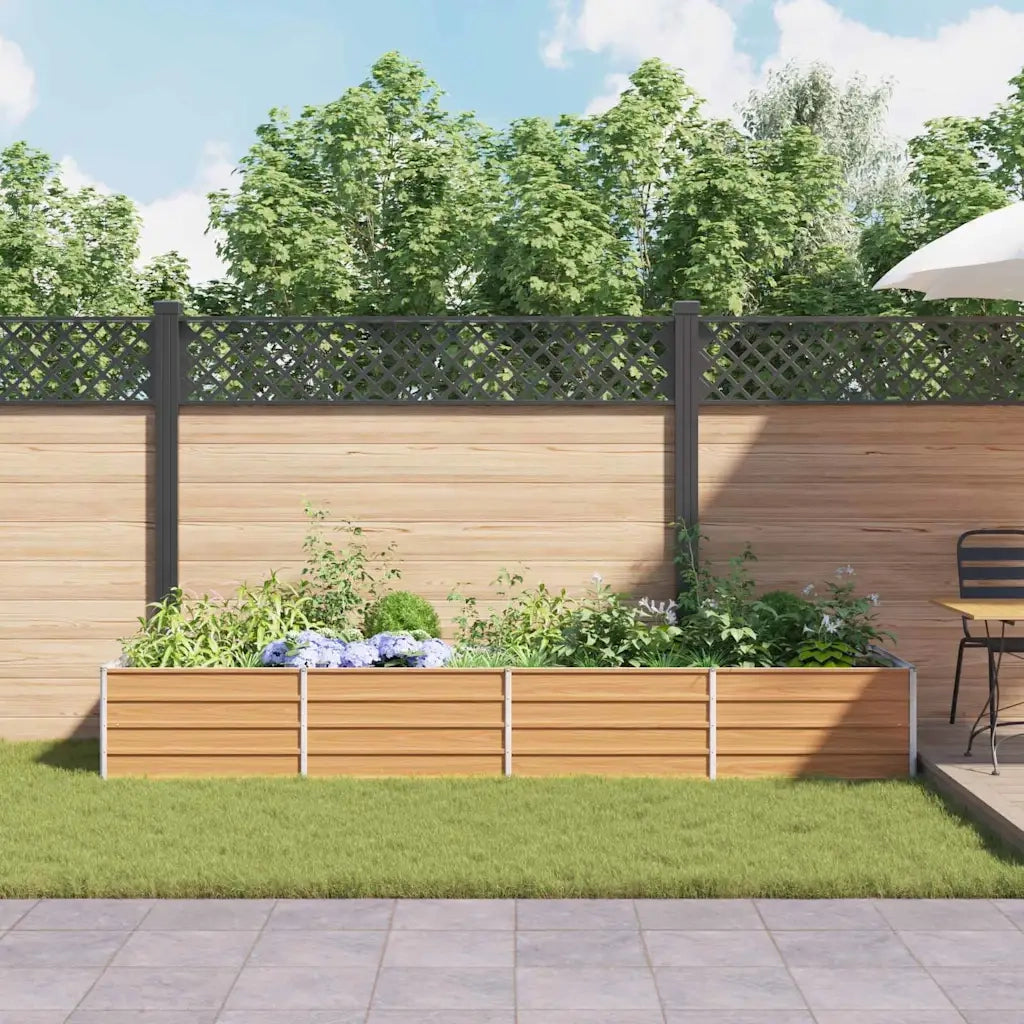 Fioriere | Cassetta per fiori | Letto rialzato da giardino Marrone Chiaro 320 x 80 x 45 cm