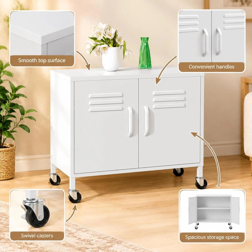 Storage Cabinet, White, 60x35x56 Cm, Steel