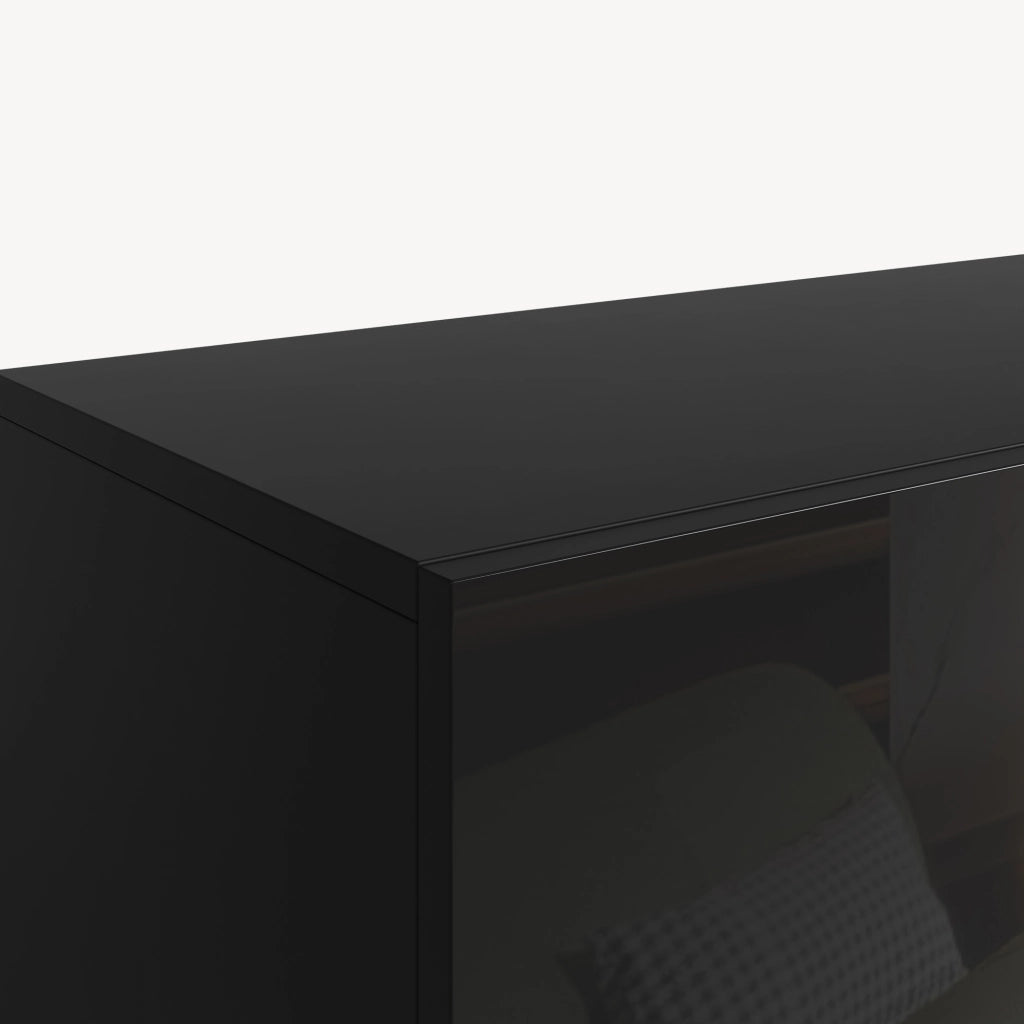 Mobile Pensile Evaton Porta TV da Parete 180 x 32 x 30 cm - Nero Lucido [en.casa]
