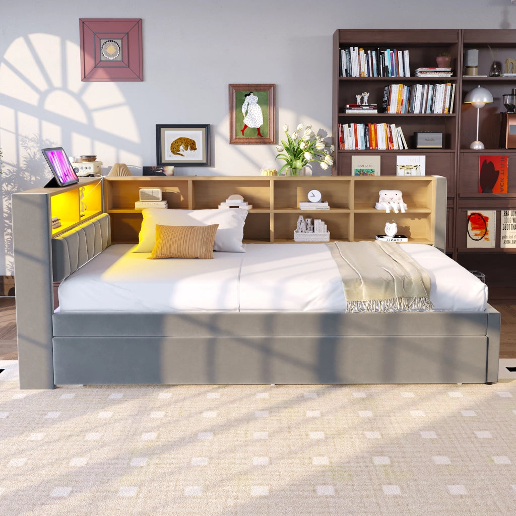Divano letto con funzione letto estraibile flanella 90x200 cm