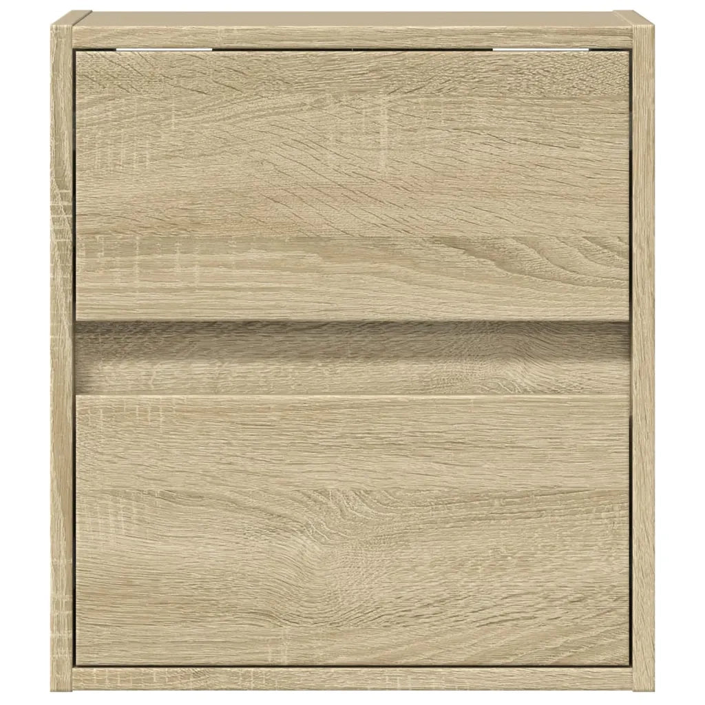 Mobili TV a Parete con Luci LED 2pz Rovere Sonoma 41x31x45 cm