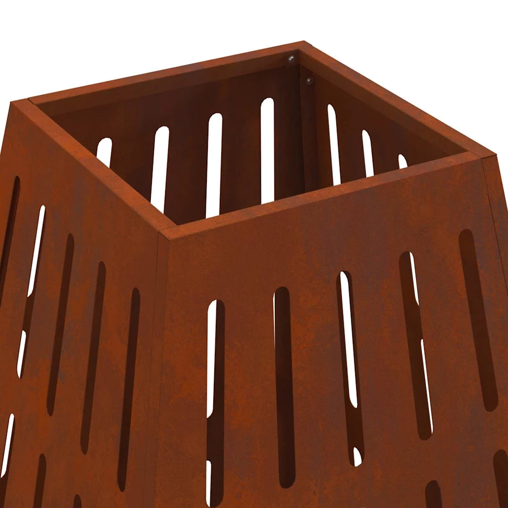 Focolare-Stufa-Camino Marrone 50 x 50 x 70 cm acciaio corten