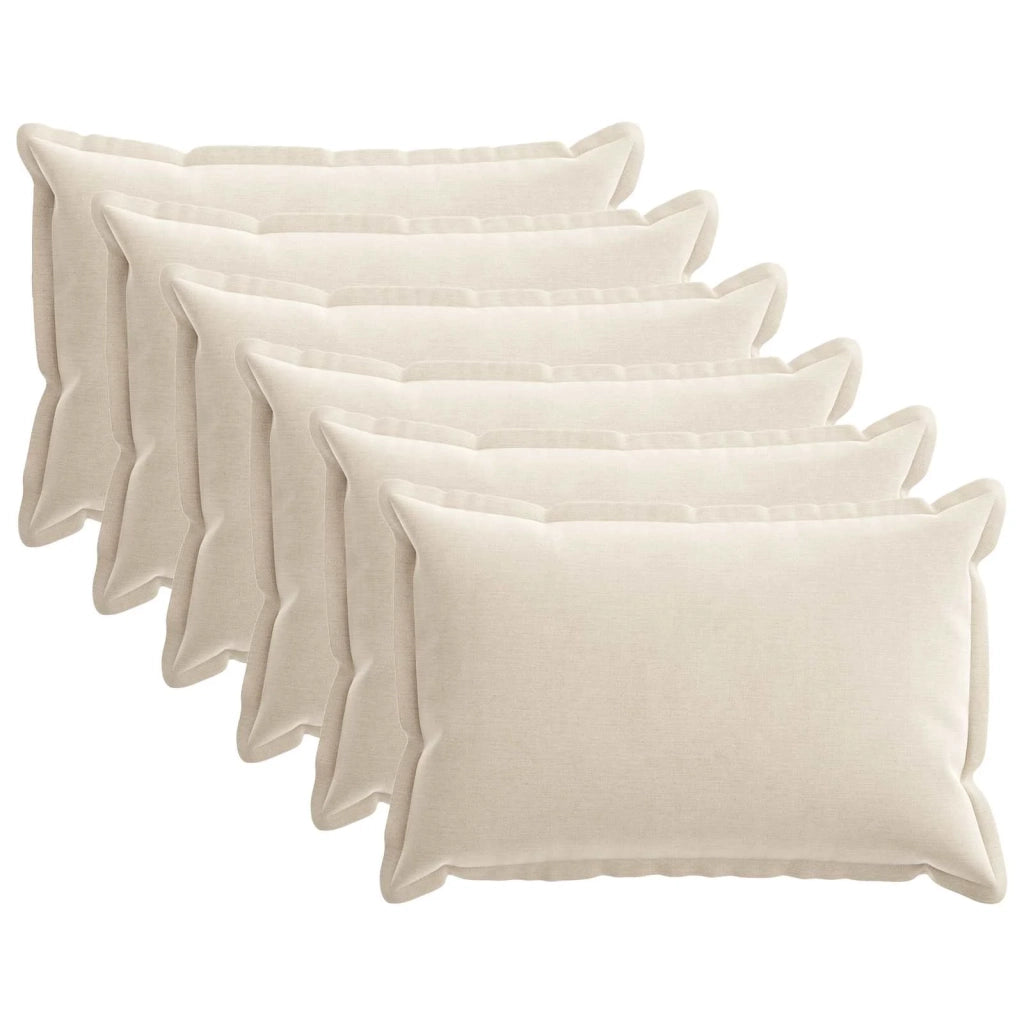 Federa 6 pz HOUTEN Crema 50 x 75 cm Tessuto Chenille 919856