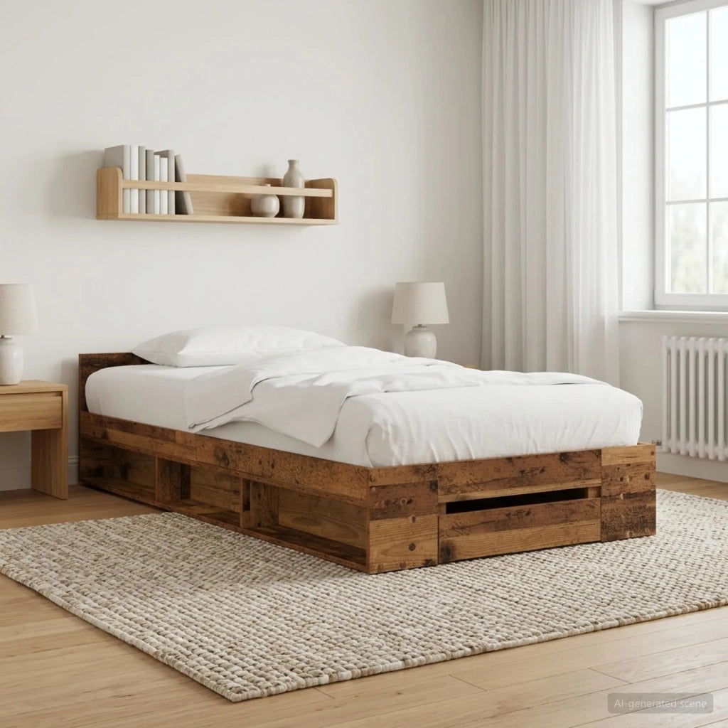 Telaio del letto con storage Legno antico 80 x 200 cm 3429600