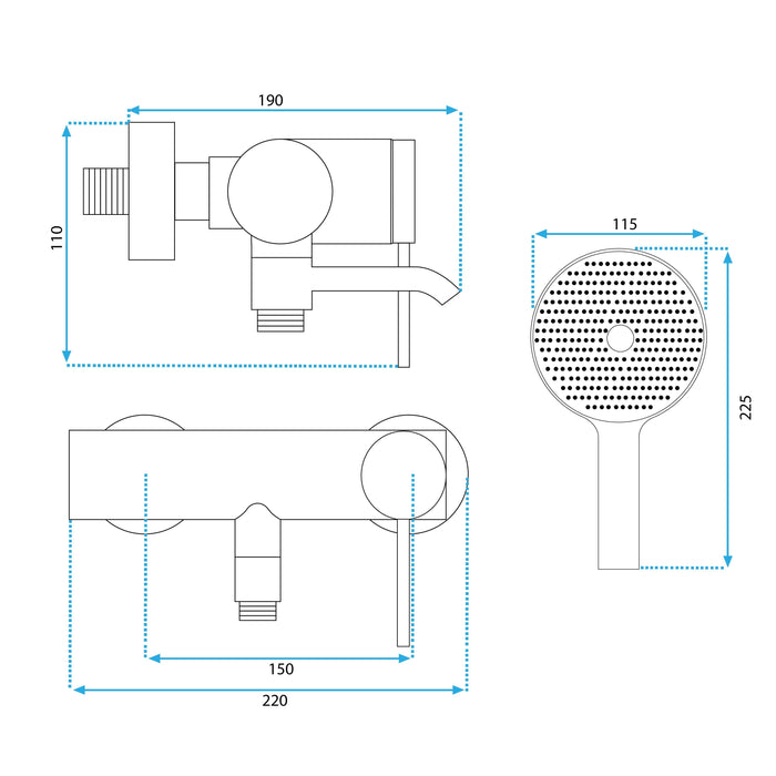 Rubinetto Da Vasca Rea Clif Brush Gold