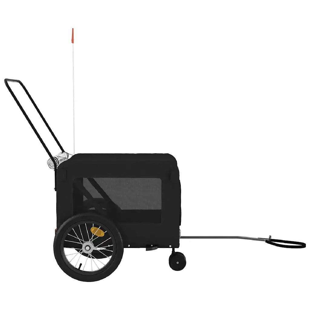 Rimorchio da Bici per Animali Nero Oxford e Ferro 93940