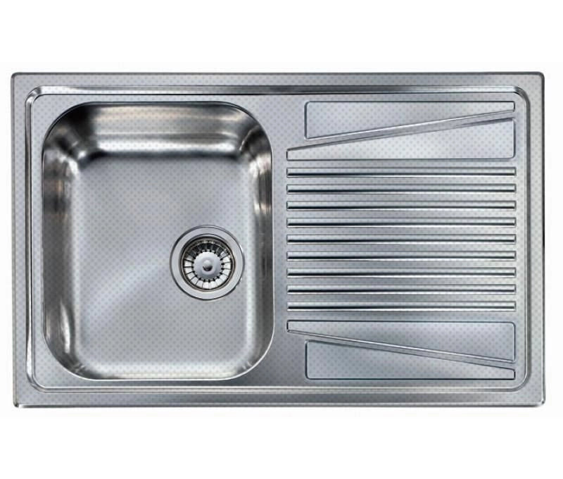 ELLECI Lavello Inox River 300 79X50 1 Vasca con gocciolatoio Dx Antigraffio Sacco