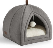 Gatto grande - 40 x 40 x 40 cm gatto con cuscino Sherpa rimovibile - grigio chiaro