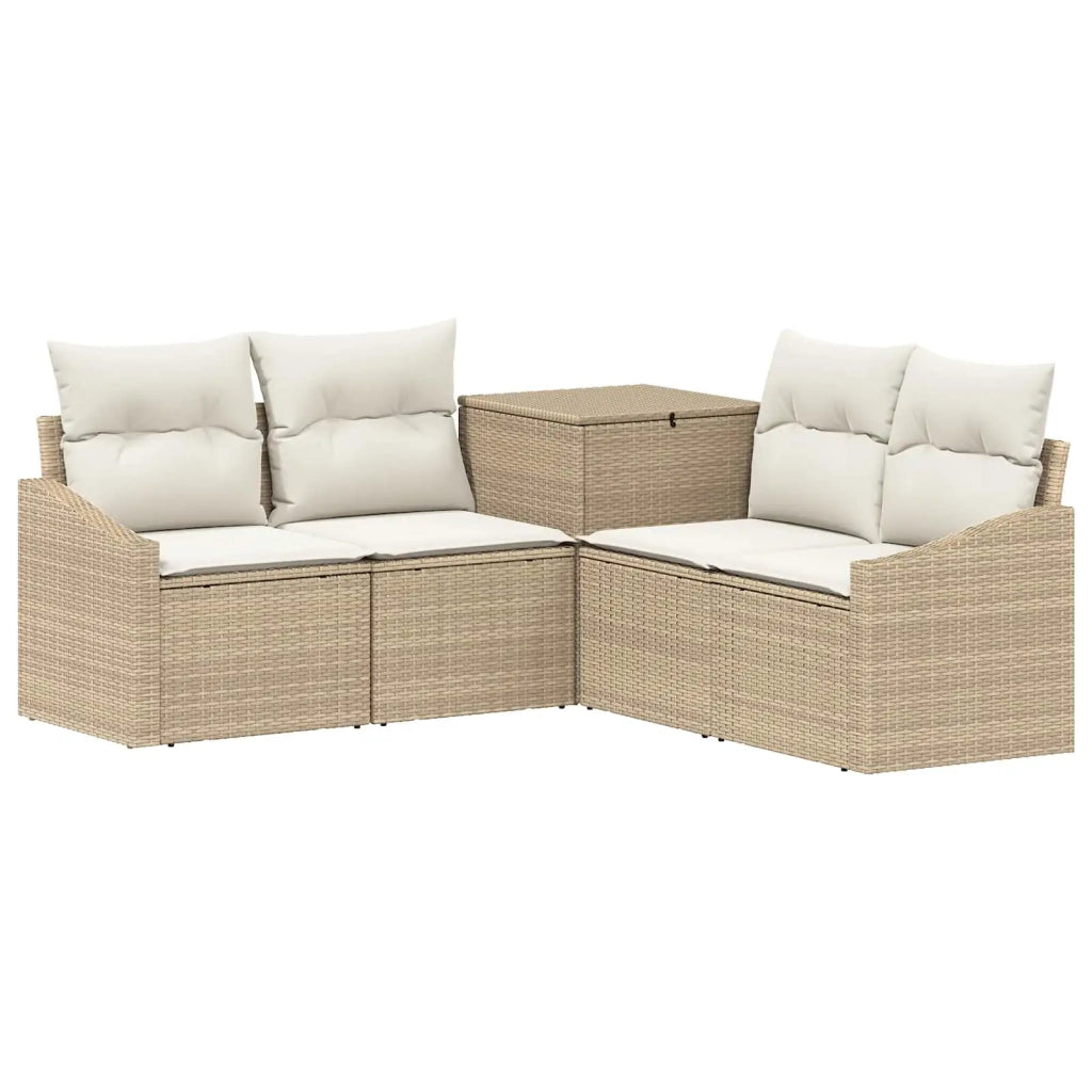 Set di divani 5 pz Beige e Bianco Crema 3447822