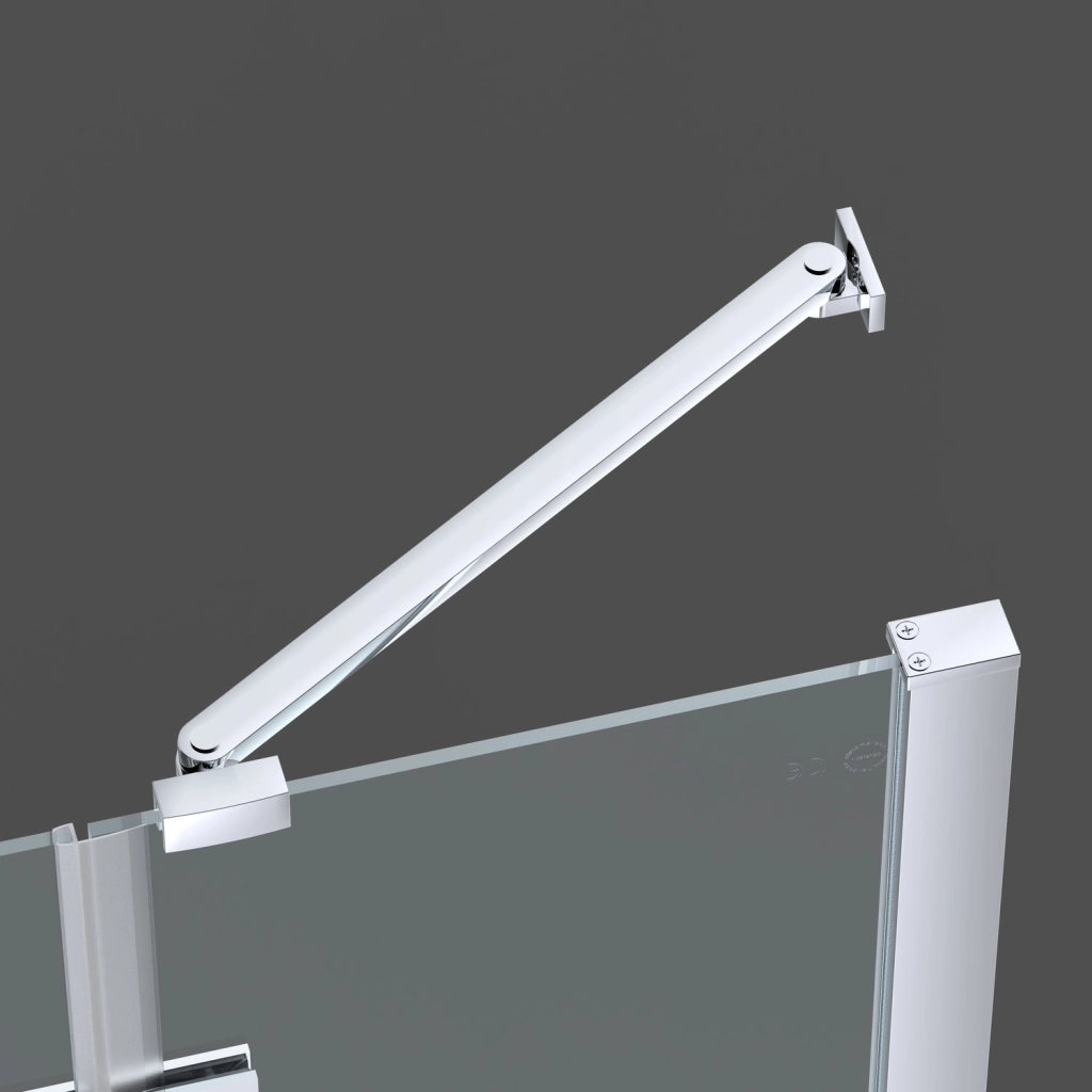Box doccia 100 cm anta singola ad UN BATTENTE per nicchia H200 cm cristallo anticalcare trasparente 6mm profilo CROMATO