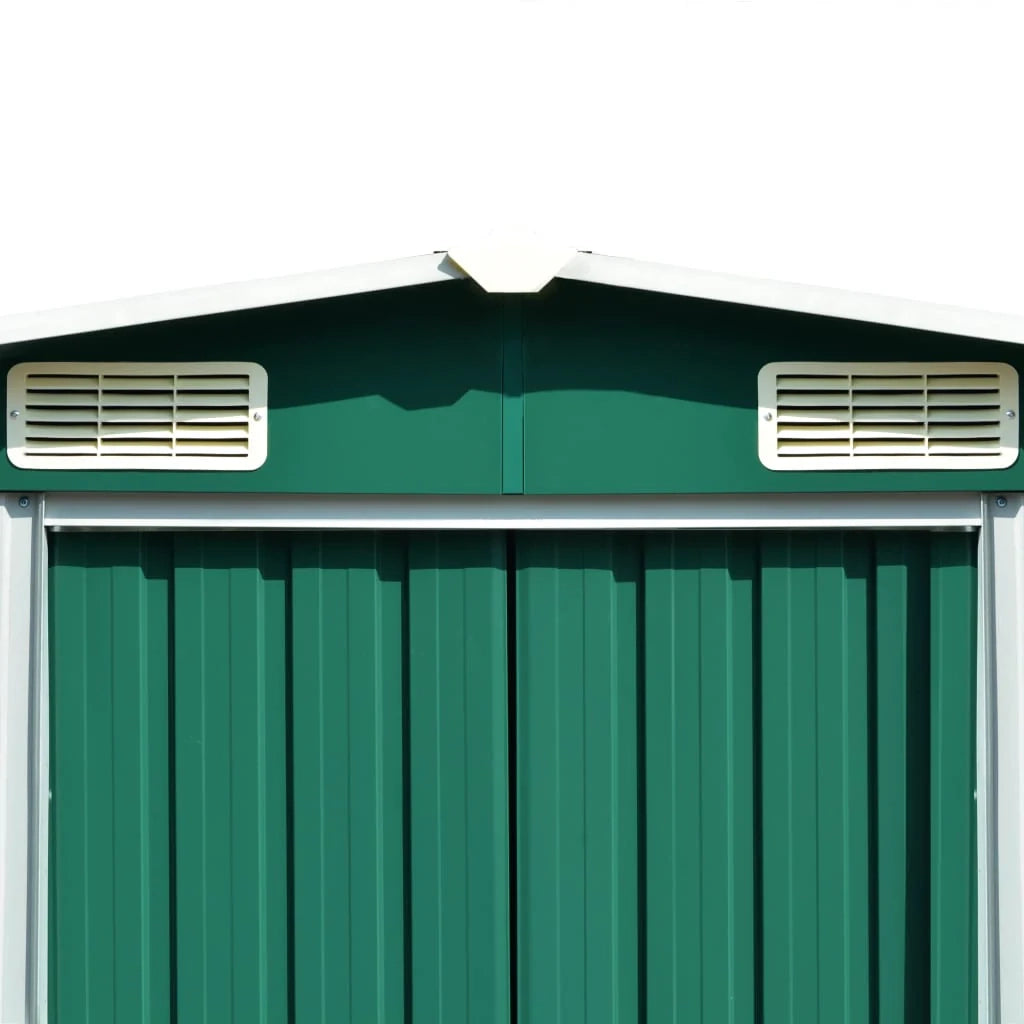 Casetta da giardino cabina ripostiglio casetta da esterno robusta casetta per attrezzi 257 x 580 x 181 cm metallo verde 02_0022177