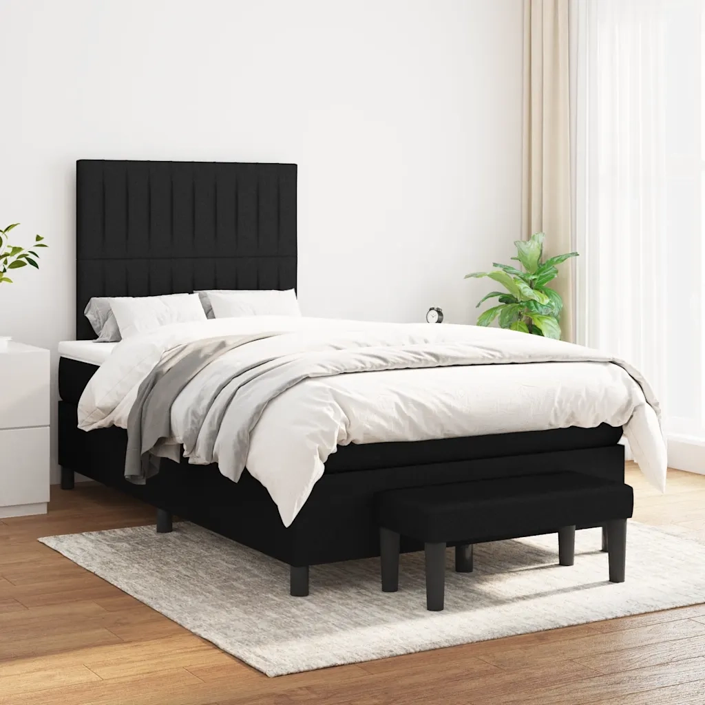 Giroletto a Molle con Materasso Nero 120x190 cm in Tessuto 3270371