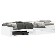 Letto singolo | Letto per adulti | Giroletto Bianco 75x190 cm in Legno Multistrato