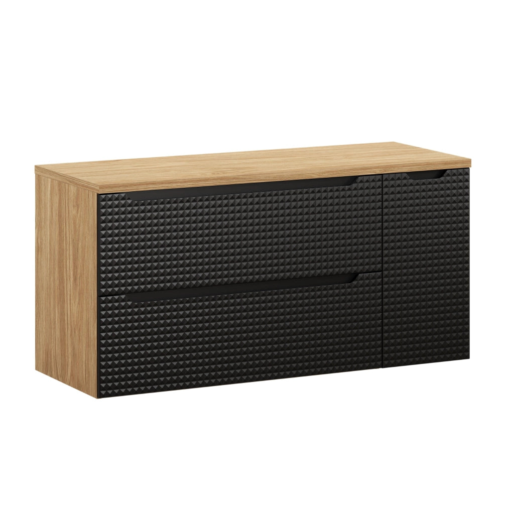 Set mobili bagno 120 cm con piano Luxor Black 120 x 1401 x 46 cm